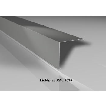 Außenecke | Beschichtung 25 µm | Stahl 0,5 mm | 115 x 115 mm glatt | RAL 7035 Lichtgrau