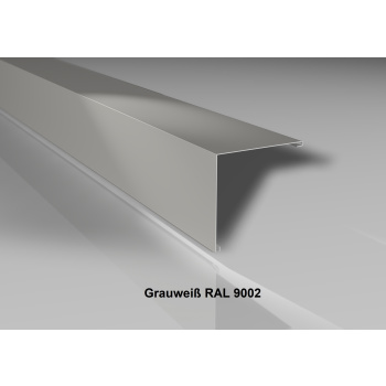 Außenecke | Beschichtung 25 µm | Stahl 0,63 mm | 115 x 115 mm glatt | RAL 9002 Grauweiß