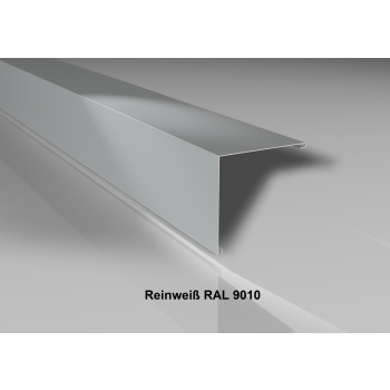 Außenecke | Beschichtung 25 µm | Stahl 0,5 mm | 140 x 140 mm glatt | RAL 9010 Reinweiß