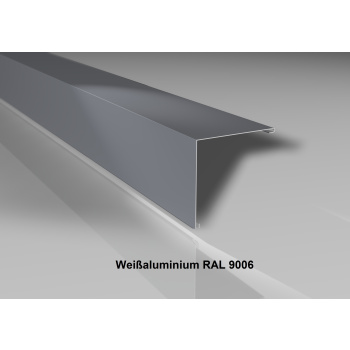 Außenecke | Beschichtung 25 µm | Stahl 0,63 mm | 140 x 140 mm glatt | RAL 9006 Weißaluminium