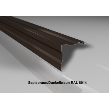 Außenecke | Beschichtung 25 µm | Stahl 0,5 mm | 150 x 150 mm gesickt | RAL 8014 Sepiabraun/Dunkelbraun