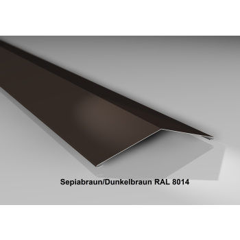 Firstblech flach 150° | Stahl 0,5 mm | Beschichtung 25 µm | 145 x 145 mm | RAL 8014 Sepiabraun/Dunkelbraun